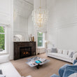 Load image into Gallery viewer, LightFixturesUSA-Luxury Cascade Cluster Ribbed Glass Bubble Entry Chandelier-Chandelier-Brass-