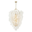 Load image into Gallery viewer, LightFixturesUSA-Luxury Cascade Cluster Ribbed Glass Bubble Entry Chandelier-Chandelier-Brass-