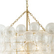 Load image into Gallery viewer, LightFixturesUSA-Luxury Cascade Cluster Ribbed Glass Bubble Entry Chandelier-Chandelier-Brass-