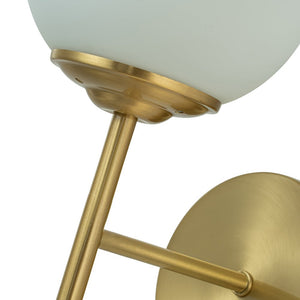 LightFixturesUSA-Mid-Century 1-Light Brass Frosted Glass Globe Wall Sconce-Wall Sconce-Brass-1-Lt (Pre-Order)