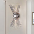 Load image into Gallery viewer, LightFixturesUSA-Mid Century 2-Light Sunburst Wall Sconce-Wall Sconce-Nickel-