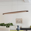 Load image into Gallery viewer, LightFixturesUSA-Minimalist Linear Wood Dimmable LED Island Pendant-Chandelier-Walnut-