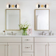 Load image into Gallery viewer, LightFixturesUSA-Modern 2-Light Opal Glass Globe Wall Sconce-Wall Sconce-Brass-