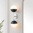Load image into Gallery viewer, LightFixturesUSA-Modern 2-Light Opal Glass Globe Wall Sconce-Wall Sconce-Nickel-