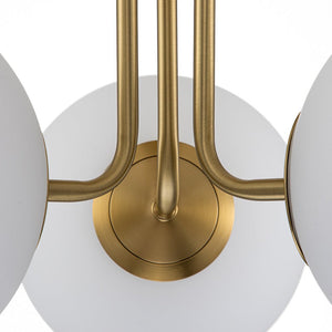 LightFixturesUSA-Modern 3-Light Opal Glass Globe Ceiling Light-Ceiling Light-Brass-