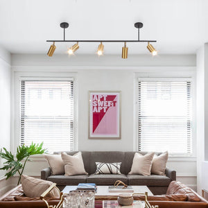 LightFixturesUSA-Modern 5-light Island Linear Track Light-Chandelier-Black-