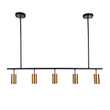 Load image into Gallery viewer, LightFixturesUSA-Modern 5-light Island Linear Track Light-Chandelier-Black+Gold-