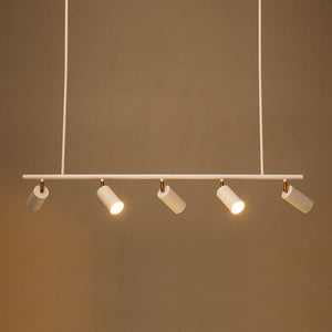 LightFixturesUSA-Modern 5-light Island Linear Track Light-Chandelier-Black+Gold-