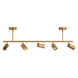 Load image into Gallery viewer, LightFixturesUSA-Modern 5-light Island Linear Track Light-Chandelier-Black+Gold-