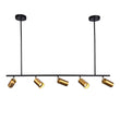 Load image into Gallery viewer, LightFixturesUSA-Modern 5-light Island Linear Track Light-Chandelier-Black+Gold-