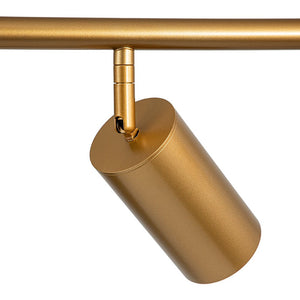 LightFixturesUSA-Modern 5-light Island Linear Track Light-Chandelier-Black+Gold-