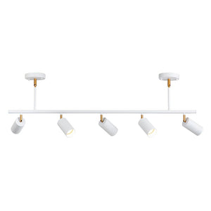 LightFixturesUSA-Modern 5-light Island Linear Track Light-Chandelier-Black+Gold-