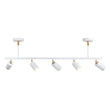 Load image into Gallery viewer, LightFixturesUSA-Modern 5-light Island Linear Track Light-Chandelier-Black+Gold-