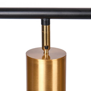 LightFixturesUSA-Modern 5-light Island Linear Track Light-Chandelier-Black+Gold-