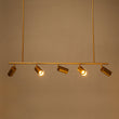 Load image into Gallery viewer, LightFixturesUSA-Modern 5-light Island Linear Track Light-Chandelier-Black+Gold-