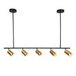 Load image into Gallery viewer, LightFixturesUSA-Modern 5-light Island Linear Track Light-Chandelier-Black+Gold-