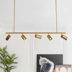 LightFixturesUSA-Modern 5-light Island Linear Track Light-Chandelier-Gold-