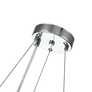 LightFixturesUSA-Modern Chrome Round Drum Crystal Chandelier-Chandelier--