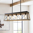 Load image into Gallery viewer, LightFixturesUSA-Modern Farmhouse 5-light Kitchen Island Linear Pendant-Chandelier-Beige Grey-