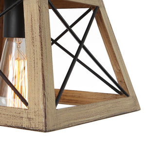 LightFixturesUSA-Modern Farmhouse Geometric Lantern Pendant Light-Pendant Light-Brown-
