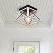 Load image into Gallery viewer, LightFixturesUSA-Modern Farmhouse Square Flush Mount Light-Ceiling Light-Beige Grey-