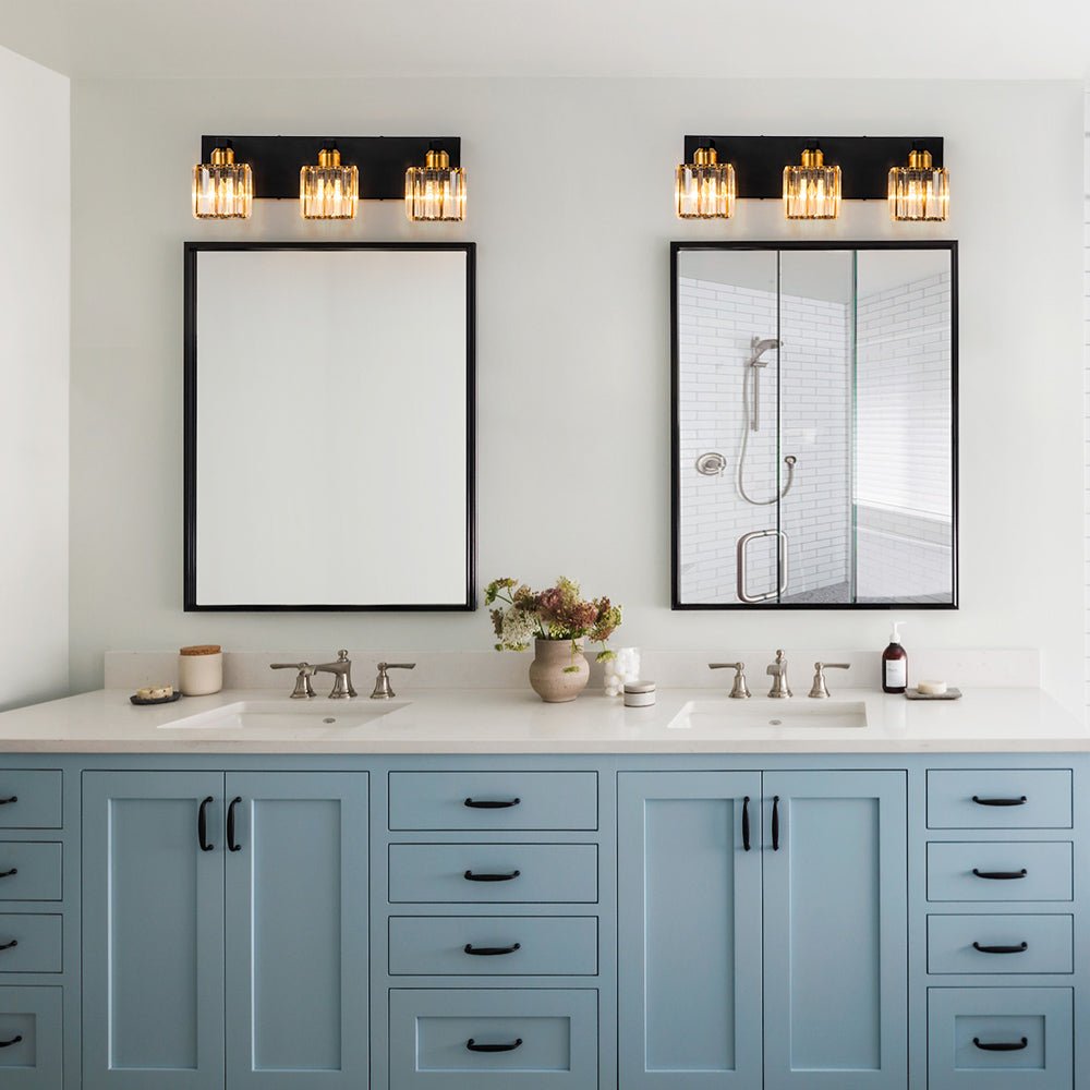 Modern Glam K9 Crystal Bathroom Vanity Wall Lamp | LightFixturesUSA