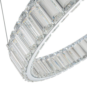 LightFixturesUSA-Modern Luxury Chrome Crystal LED Ring Chandelier-Chandelier-Chrome-