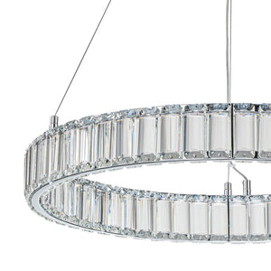 LightFixturesUSA-Modern Luxury Chrome Crystal LED Ring Chandelier-Chandelier-Chrome-