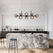 Load image into Gallery viewer, LightFixturesUSA-Modern Mid-Century Globe Kitchen Island Pendant Light-Chandelier-Black-