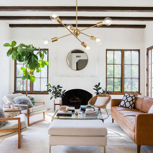 LightFixturesUSA-Modern Sphere Gold Sputnik Chandelier-Chandelier--