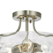 Load image into Gallery viewer, LightFixturesUSA-Nickel Hammered Glass Semi Flush-Ceiling Light--