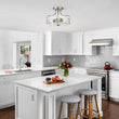 Load image into Gallery viewer, LightFixturesUSA-Nickel Hammered Glass Semi Flush-Ceiling Light--