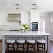 Load image into Gallery viewer, LightFixturesUSA-Nickel Hammered Glass Semi Flush-Ceiling Light--