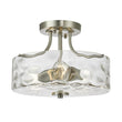 Load image into Gallery viewer, LightFixturesUSA-Nickel Hammered Glass Semi Flush-Ceiling Light--