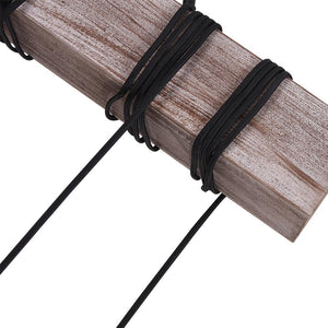 LightFixturesUSA-Rustic Wooden Wide Linear Chandelier-Chandelier--