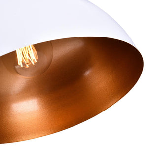 LightFixturesUSA-Simple Metal Dome Pendant Light-Pendant Light-White * 2-