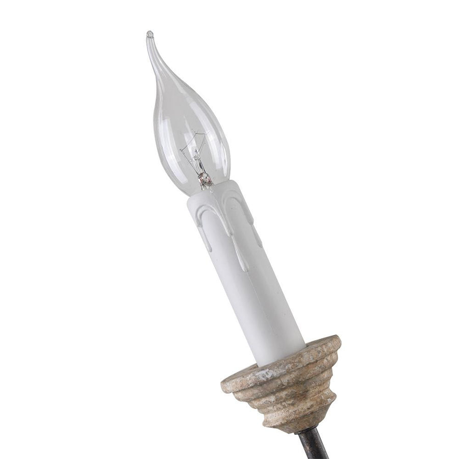 LightFixturesUSA-Traditional 5-light Farmhouse Candle Chandelier-Chandelier-White Candel Socket-