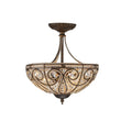 Load image into Gallery viewer, LightFixturesUSA-Victorian Antique Bronze Crystal Semi Flush Light-Ceiling Light-Bronze-