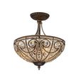 Load image into Gallery viewer, LightFixturesUSA-Victorian Antique Bronze Crystal Semi Flush Light-Ceiling Light-Bronze-