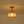 1-Light Amber Ribbed Glass Round Semi Flush Mount