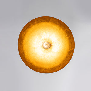 1-Light Industrial Copper Patina Metal Dome Semi Flush Mount