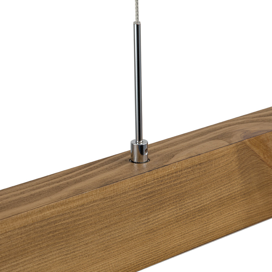 1-Light Modern Minimalist LED Wood Linear Chandelier