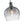 1-Light Smoked Grey Tinted Glass Bell Kitchen Pendant