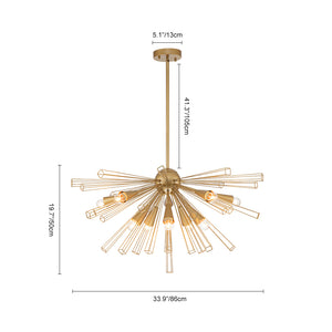 10-Light Geometric Sputnik Sunburst Chandelier