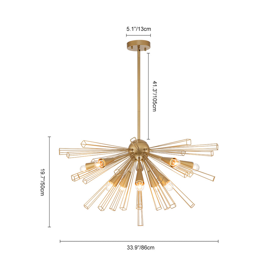 10-Light Geometric Sputnik Sunburst Chandelier