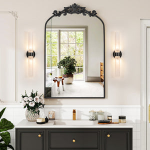 2-Light Rippled Glass Linear Tube LED Vanity Wall Sconce