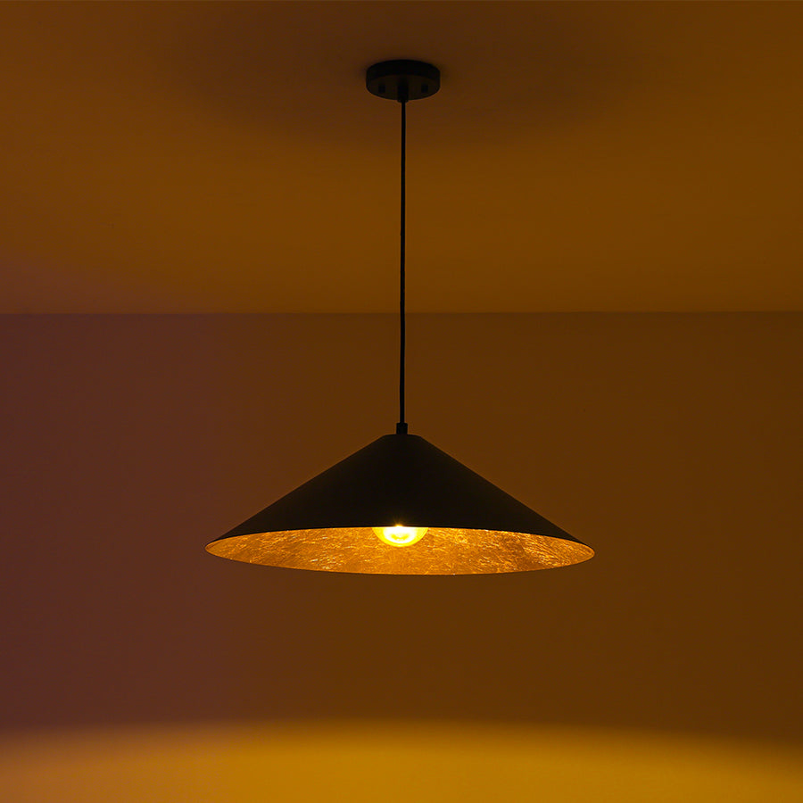 Industrial Oversized Iron Flat Cone Kitchen Pendant Light