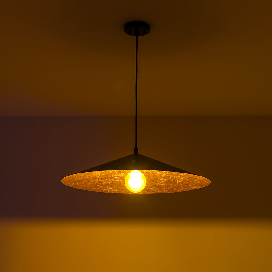 Industrial Oversized Iron Flat Cone Kitchen Pendant Light