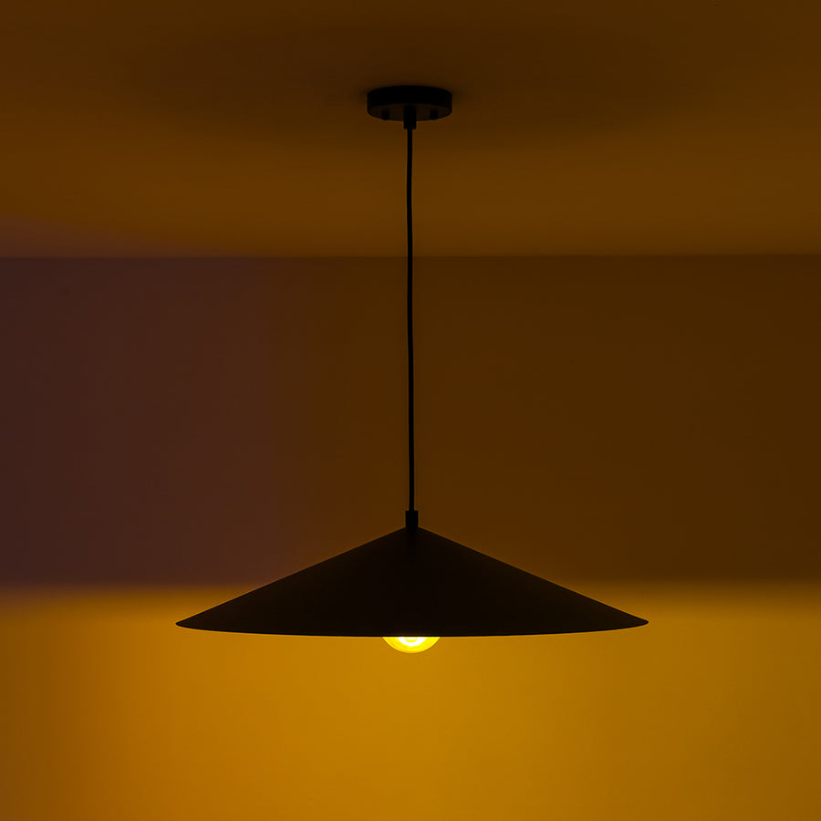 Industrial Oversized Iron Flat Cone Kitchen Pendant Light