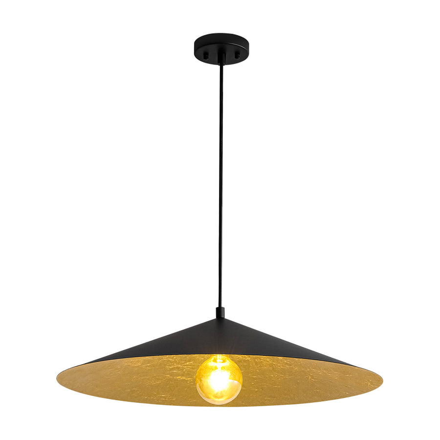Industrial Oversized Iron Flat Cone Kitchen Pendant Light